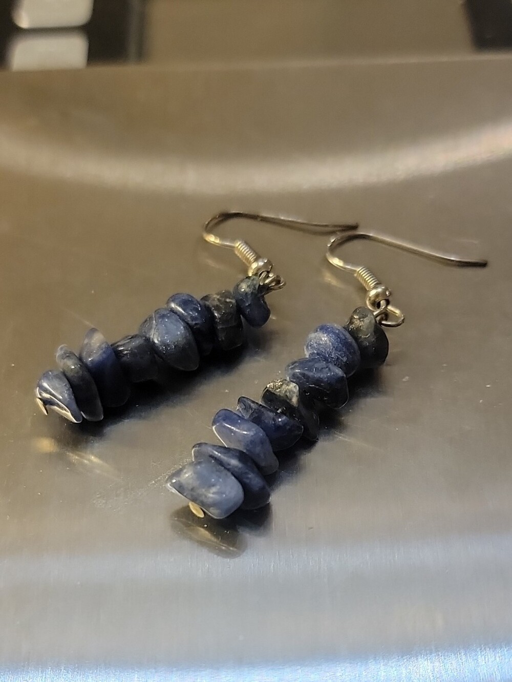 Sodalite Blue Chip Dangle Earrings - Women Jewelry